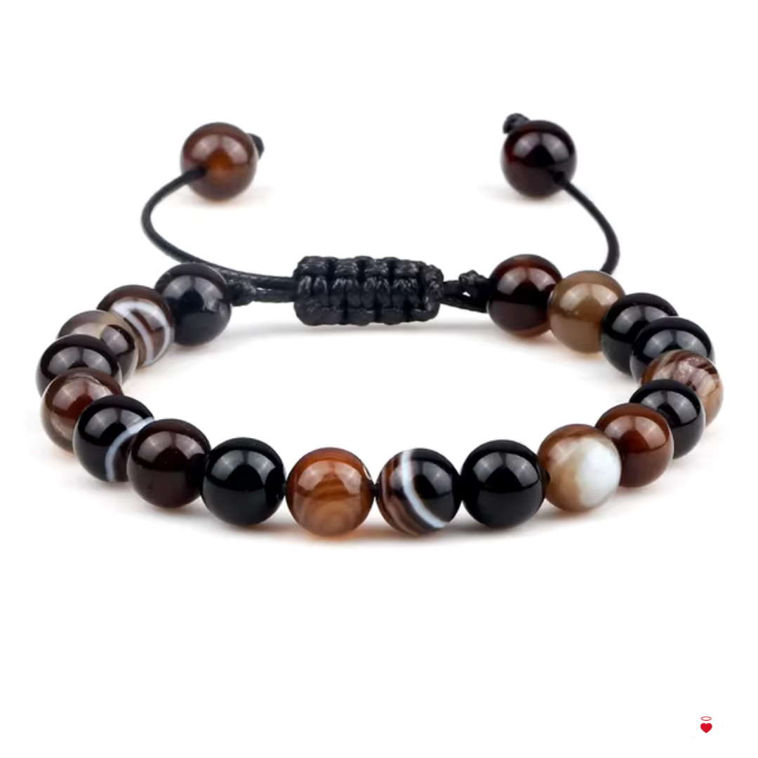 8mm Tiger Eye Stone Beads Bracelet Adjustable Braided Rope Bangles Natural Lava Rock Men Women Yoga Healing Balance Bracelets 3